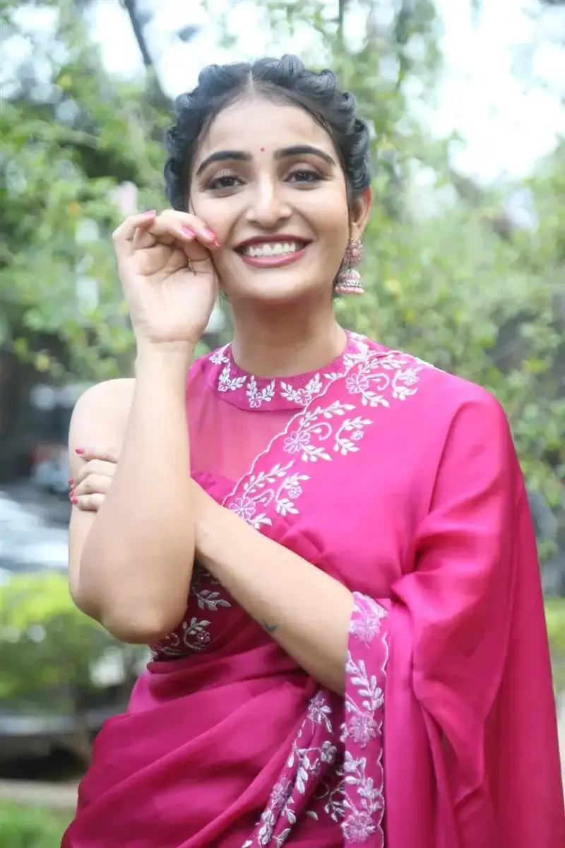 Actress Ananya Nagalla Red Saree at Anveshi Movie Release